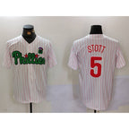 Philadelphia Phillies #5 Bryson Stott White Green Fotopoulosg Cool Base Stitched Jersey 2