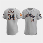 Houston Astros #34 Nolan Ryan Gray Fotopoulosg 60th Anniversary Flex Base Stitched Jersey