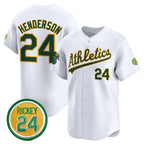 Oakland Athletics #24 Rickey Henderson White Fotopoulosg 2024 Home Limited With Rickey Henderson Patch Stitched Jersey