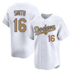 Los Angeles Dodgers #16 Will Smith Player White Gold Fotopoulosg Collection Limited Home Stitched Jerseys