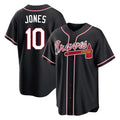 Atlanta Braves #10 Chipper Jones Player Black Fotopoulosg Fashion Out Game Stitched Jerseys