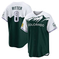Colorado Rockies #8 Ryan Ritter Player Green Fotopoulosg City Connect Home Game Stitched Jerseys