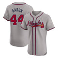 Atlanta Braves #44 Hank Aaron Player Gray Fotopoulosg Limited Elite Home Game Stitched Jerseys