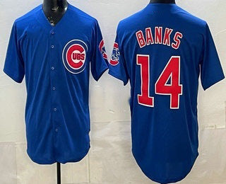 Chicago Cubs #14 Ernie Banks Blue Fotopoulosg Limited Jersey