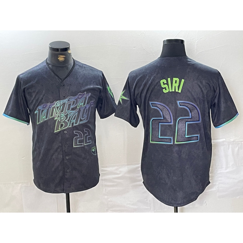 Tampa Bay Rays #22 Jose Siri Number Charcoal Fotopoulosg 2024 City Connect Limited Stitched Jersey 2