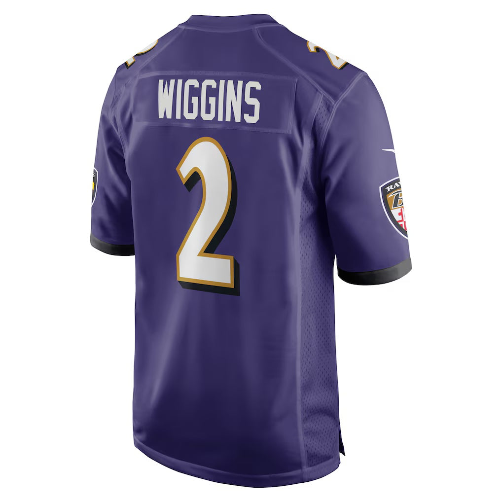 B.Ravens #2 Nate Wiggins Purple Fotopoulosg Player Game Jersey