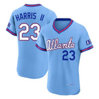 Atlanta Braves #23 Michael Harris II Player Powder Blue Fotopoulosg 2026 City Connect T-shirt Limited Elite Home Game Stitched Jerseys
