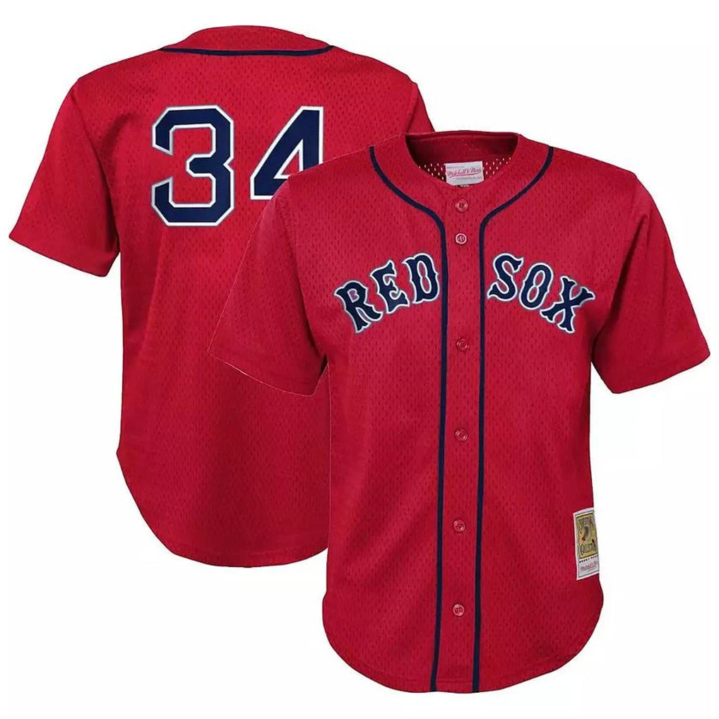 Boston Red Sox #34 David Ortiz Player Red Fotopoulosg Mitchell & Ness Cooperstown Collection Mesh Home Stitched Jerseys