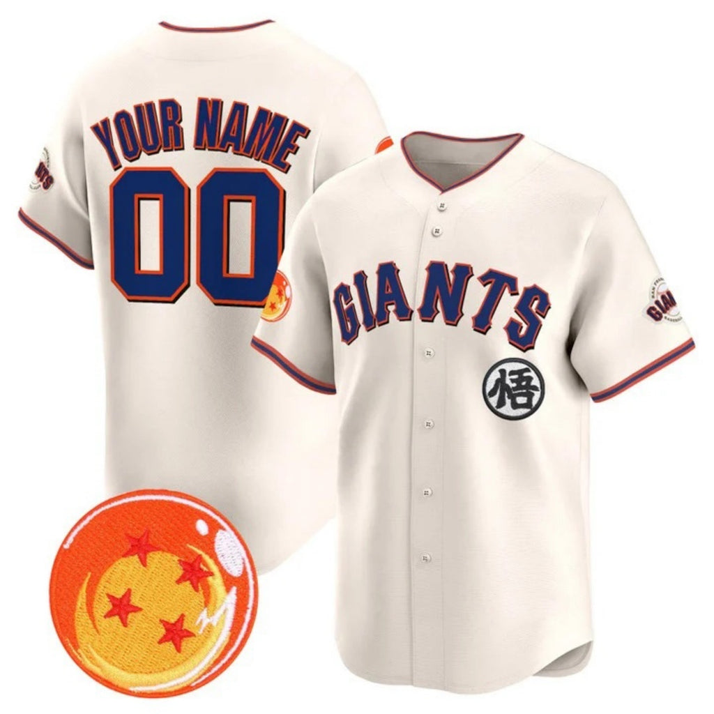 Custom San Francisco Giants x Dragon Ball Cream Fotopoulosg Vapor Premier Limited Jersey - All Stitched
