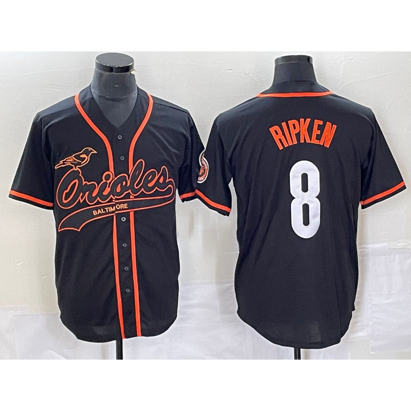 Baltimore Orioles #8 Cal Ripken Jr Black Fotopoulosg Cool Base Stitched Jersey