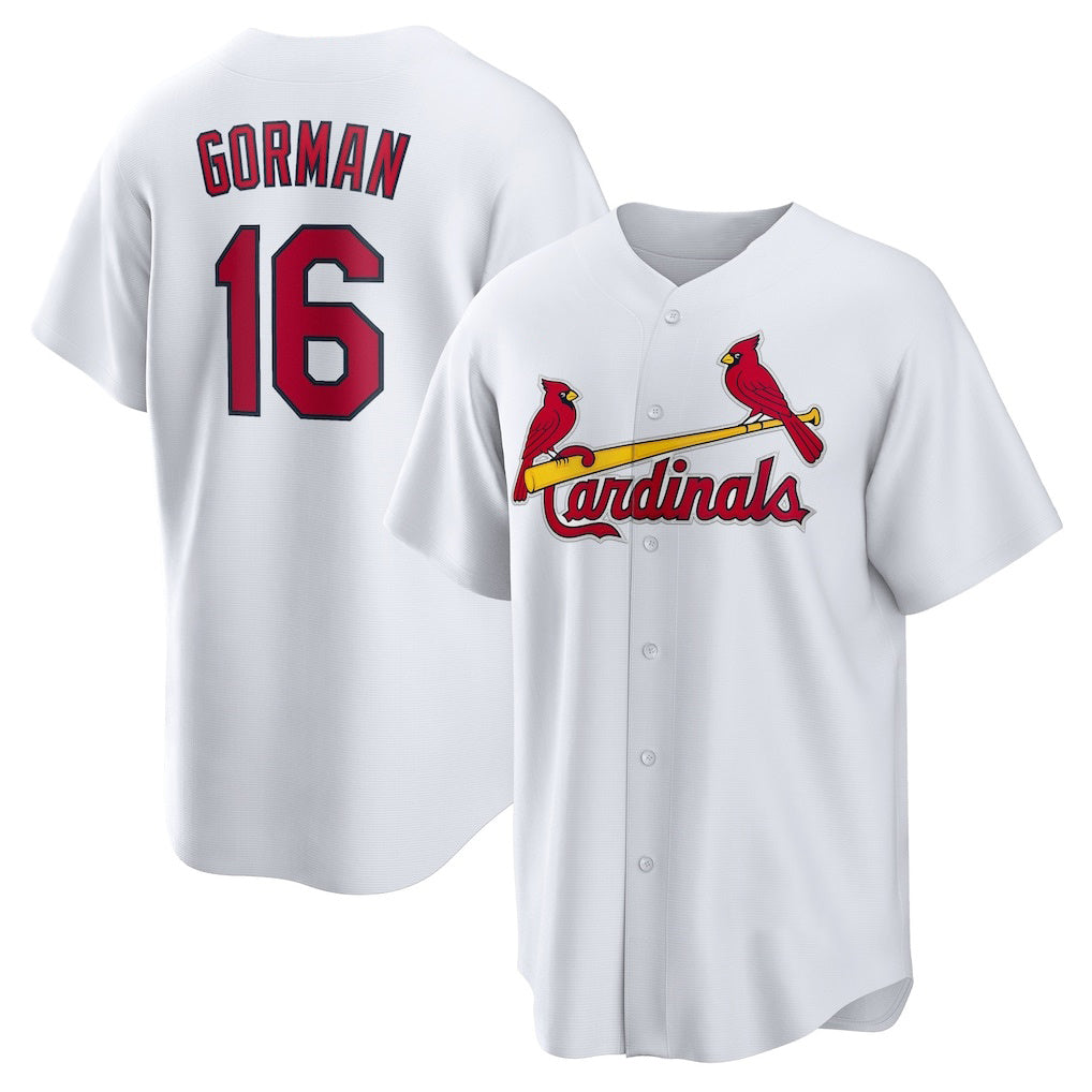 St. Louis Cardinals #16 Nolan Gorman White Fotopoulosg Home Replica Jersey