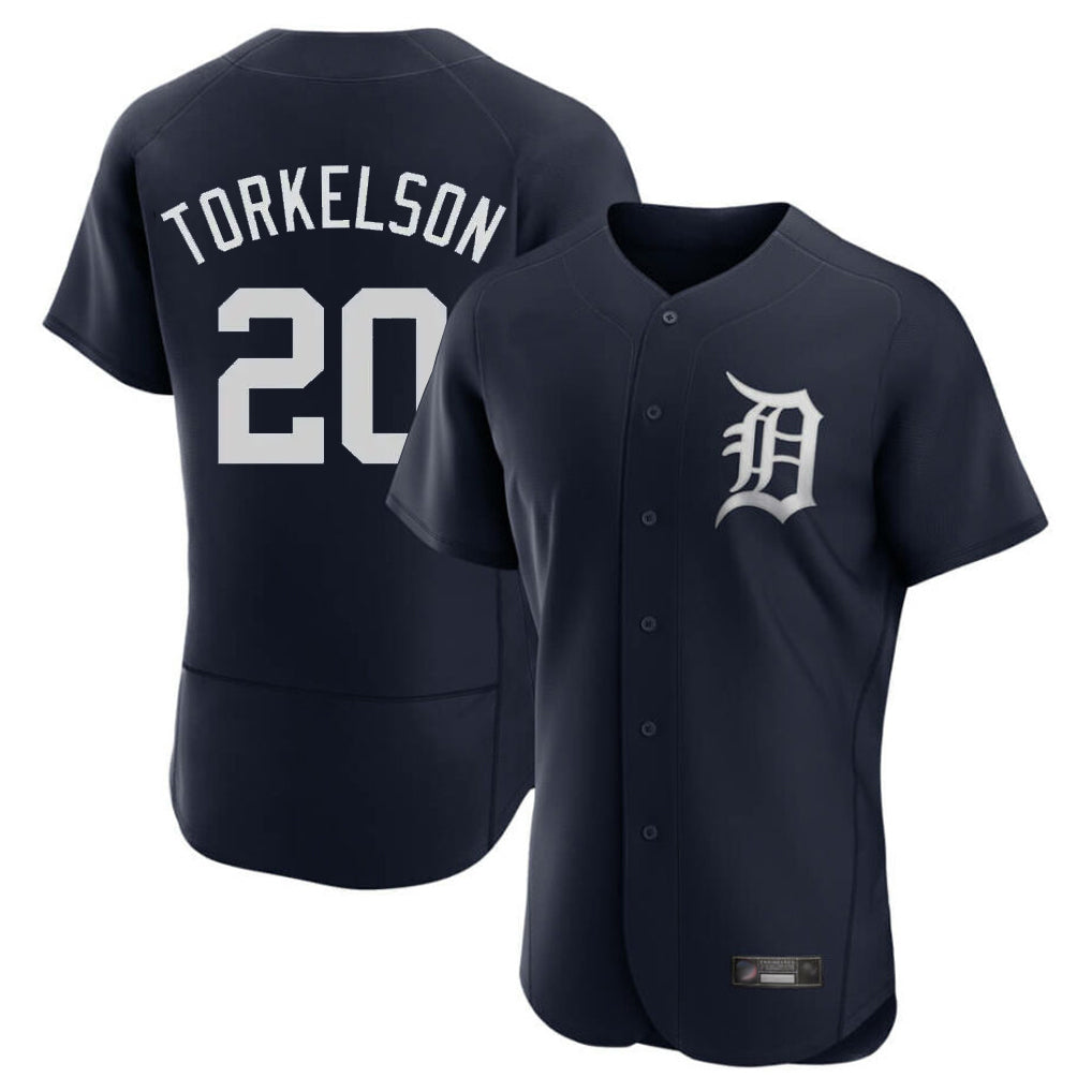 Detroit Tigers #20 Spencer Torkelson Player Navy Fotopoulosg Limited Elite Home Stitched Jerseys