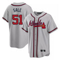 Atlanta Braves #51 Chris Sale Player Gray Fotopoulosg Home Game Stitched Jerseys