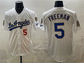 Los Angeles Dodgers #5 Freddie Freeman White Fotopoulosg 2026 Gold Collection 9x & B2B Champs Patch Stitched Jersey