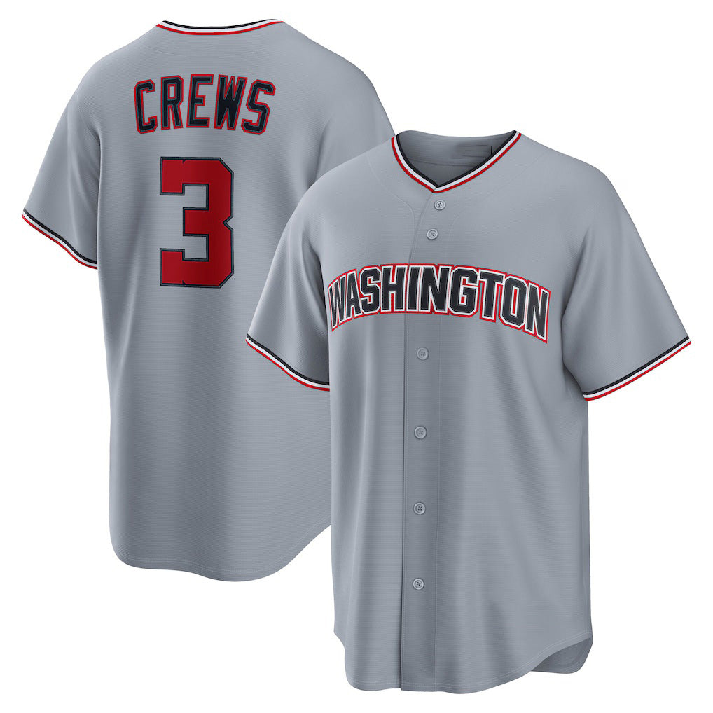 Washington Nationals #3 Dylan Crews Gray Fotopoulosg Road Replica Jersey