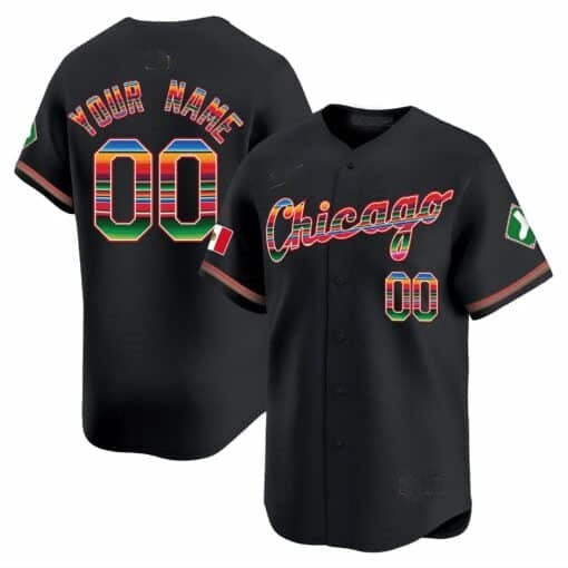 Custom Chicago White Sox Mexico Vapor Premier Limited Jersey V3- Black Fotopoulosg