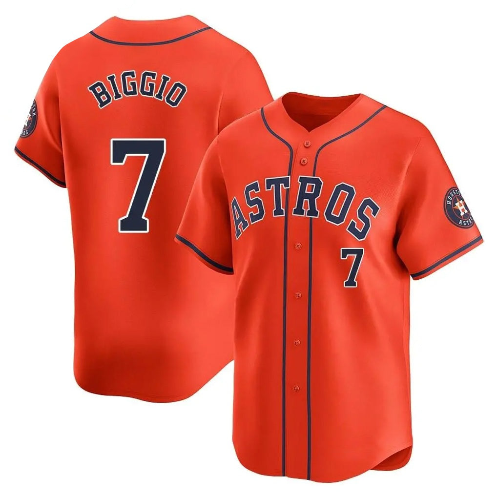 Houston Astros #7 Craig Biggio Player Orange Fotopoulosg Home Limited Stitched Jerseys