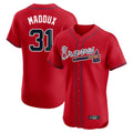 Atlanta Braves #31 Greg Maddux Player Red Fotopoulosg Limited Elite Home Game Stitched Jerseys