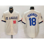 Los Angeles Dodgers #18 Yoshinobu Yamamoto Number Cream Fotopoulosg 2024 City Connect Limited Stitched Jerseys