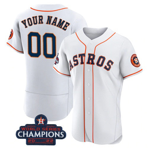 Custom Houston Astros Active Player White Fotopoulosg 2022 World Series Flex Base Stitched Jersey