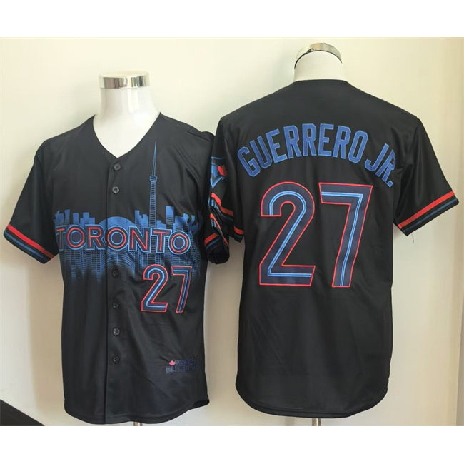 Toronto Blue Jays #27 Vladimir Guerrero Jr. Navy Fotopoulosg 2024 City Connect Limited Stitched Jersey