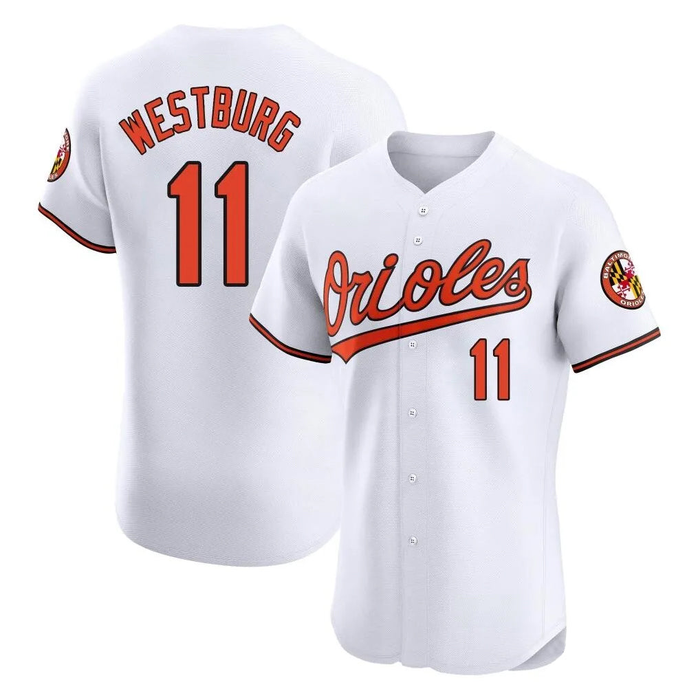 Baltimore Orioles #11 Jordan Westburg Player White Fotopoulosg Limited Elite Home Game Stitched Jerseys