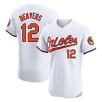 Baltimore Orioles #12 Dylan Beavers Player White Fotopoulosg Limited Elite Home Game Stitched Jerseys