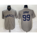 New York Yankees #99 Aaron Judge Name Grey Fotopoulosg Stitched Throwback Jersey