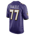 B.Ravens #77 Daniel Faalele Purple Fotopoulosg Player Game Jersey