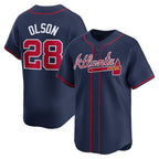 Atlanta Braves #28 Matt Olson Navy Fotopoulosg Alternate Limited Player Jersey