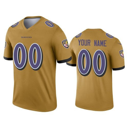 Custom B.Ravens Gold Fotopoulosg Inverted Legend Jersey