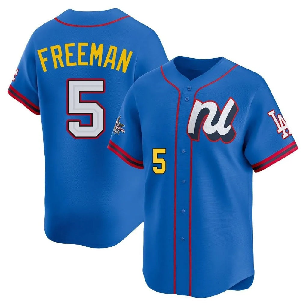 Los Angeles Dodgers #5 Freddie Freeman Player Blue Fotopoulosg All-Star Limited Home Stitched Jerseys
