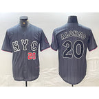 New York Mets #20 Pete Alonso Number Grey Fotopoulosg 2024 City Connect Cool Base Stitched Jerseys