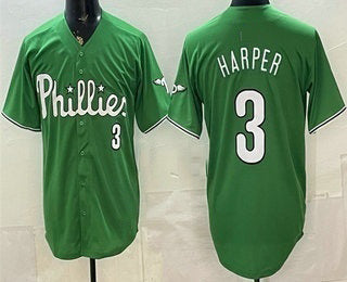 Philadelphia Phillies #3 Bryce Harper Green Fotopoulosg Limited Stitched Jersey