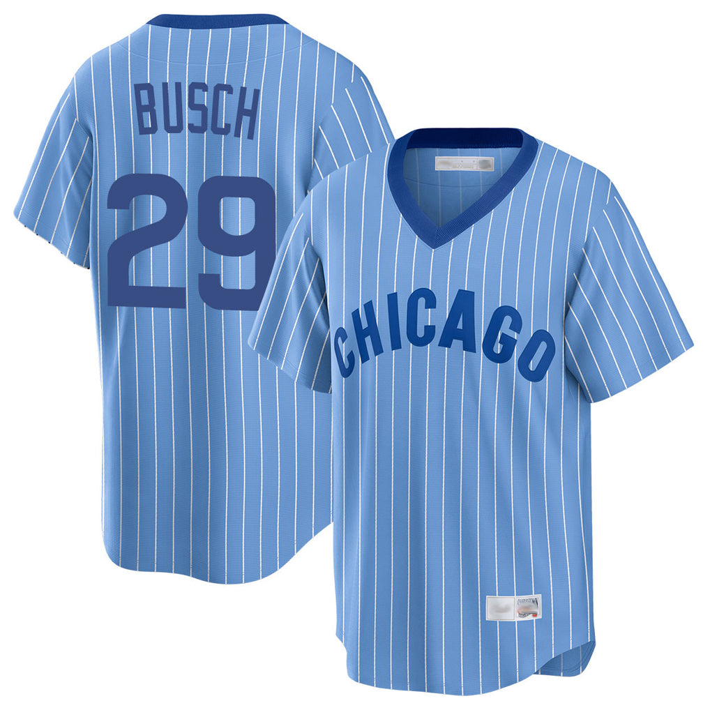 Chicago Cubs #29 Michael Busch Player Blue Fotopoulosg T-shirt Cooperstown Collection Limited Stitched Jerseys