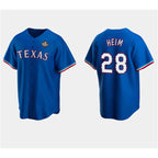 Texas Rangers #28 Jonah Heim Royal Fotopoulosg 2023 World Series Stitched Jersey