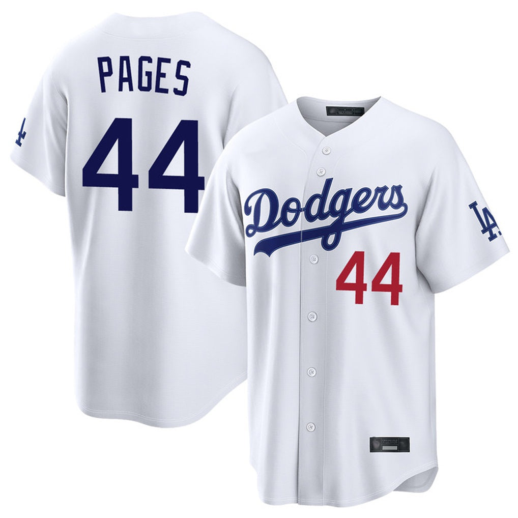 Los Angeles Dodgers #44 Andy Pages Player White Fotopoulosg Home Game Stitched Jerseys