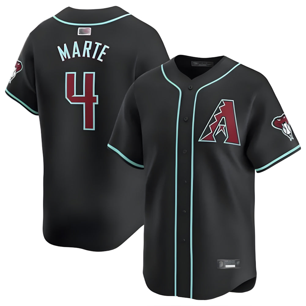 Arizona Diamondbacks #4 Ketel Marte Player Black Fotopoulosg Limited Home Game Stitched Jerseys