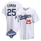 Los Angeles Dodgers #25 Tommy Edman Player Gold White Fotopoulosg World Series Meet 2026 Collection Stadium Limited Stitched Jerseys