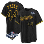 Los Angeles Dodgers #44 Andy Pages Player Black Gold Fotopoulosg World Series Limited Home Stitched Jerseys