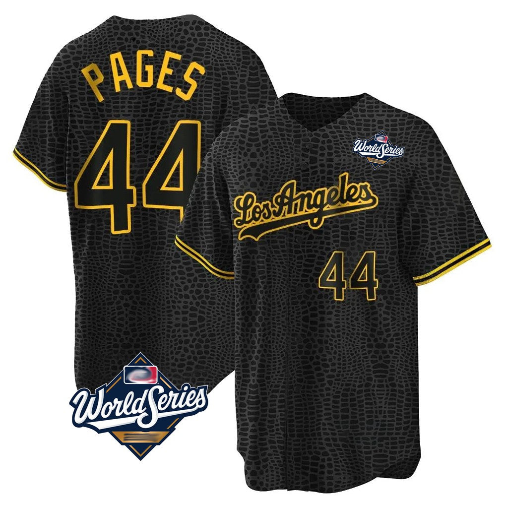 Los Angeles Dodgers #44 Andy Pages Player Black Gold Fotopoulosg World Series Limited Home Stitched Jerseys