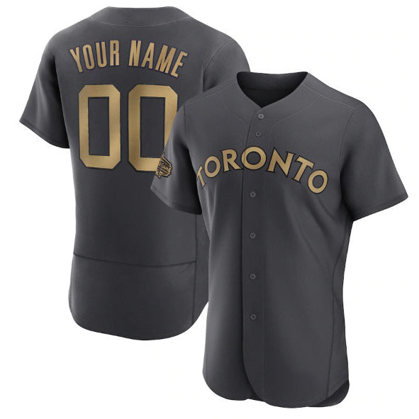 Custom Toronto Blue Jays Active Player Charcoal Fotopoulosg 2022 All-Star Flex Base Stitched Jersey
