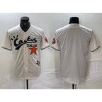 Houston Astros Blank Cream Fotopoulosg Cactus Jack Cool Base Jersey