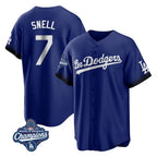 Los Angeles Dodgers #7 Blake Snell Player Royal Fotopoulosg City Connect Game World Series Meet Stitched Jerseys
