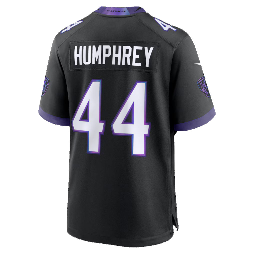 B.Ravens #44 Marlon Humphrey Black Fotopoulosg Alternate Game Jersey