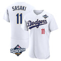 Los Angeles Dodgers #11 Roki Sasaki Player Gold White Fotopoulosg World Series 2026 Collection Stadium Limited Elite Stitched Jerseys