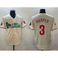 Philadelphia Phillies #3 Bryce Harper Cream Fotopoulosg Phanatic Limited Stitched Jersey