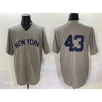 New York Yankees #43 Jonathan Lo¨¢isiga Gray Fotopoulosg Cool Base Stitched Jersey