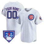Custom Chicago Cubs 2024 Spring Training Patch Vapor Premier Limited Jersey V2 ¨C White Alternate Fotopoulosg