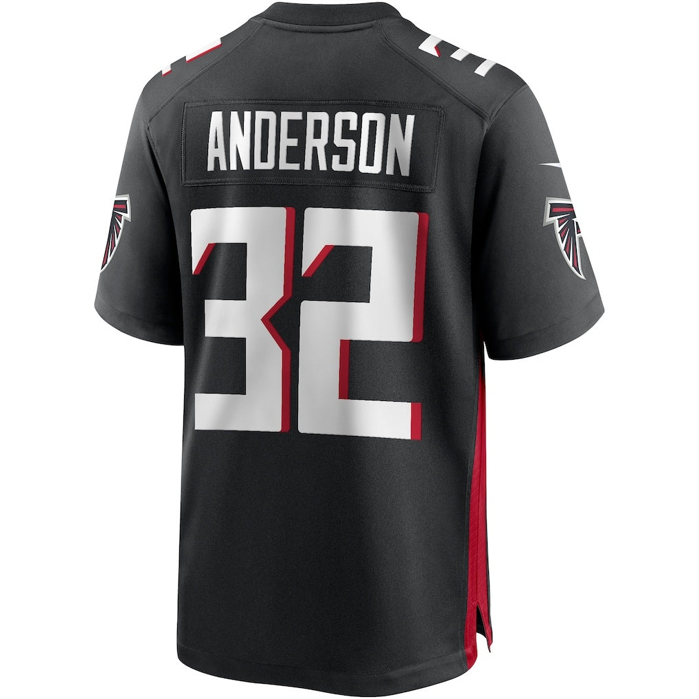 A.Falcons #32 Jamal Anderson Black Fotopoulosg Game Retired Player Jersey